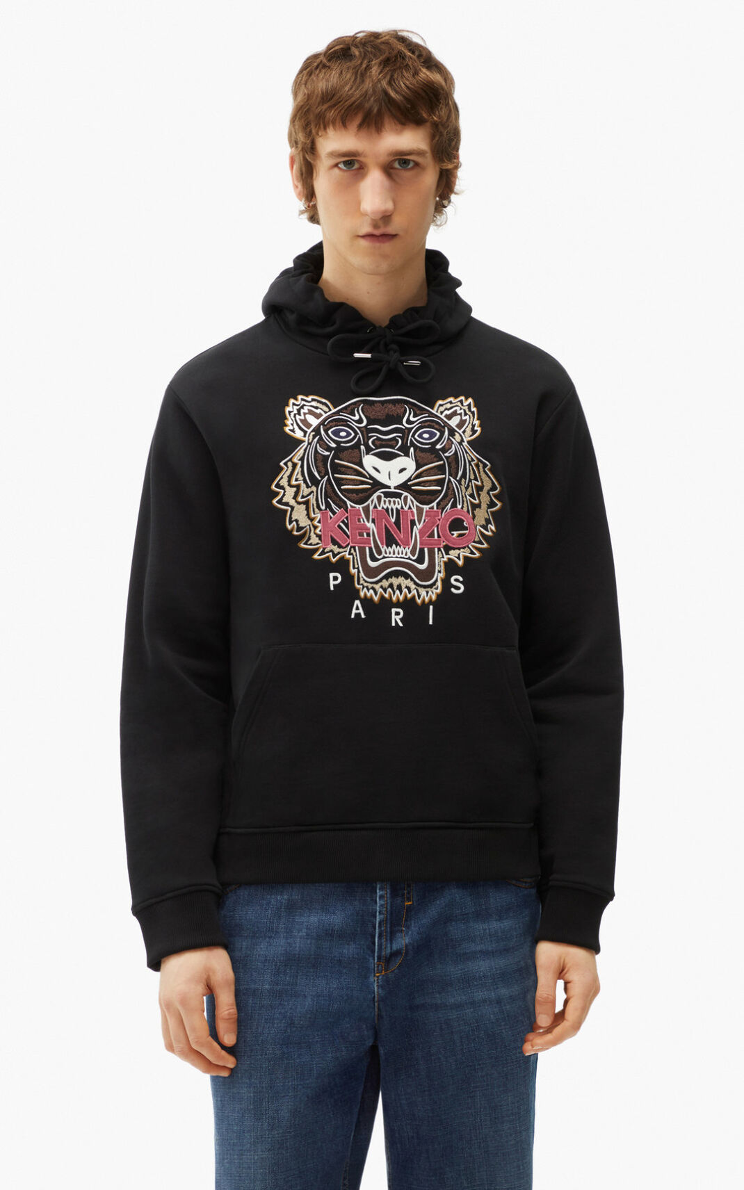 Kenzo Tiger Sudaderas Con Capucha Hombre Negras | 6714829-XC